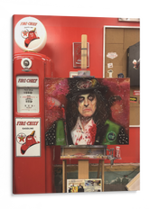 Alice Cooper Signed Canvas Art by Chris Tutty - Shock Rock Legend